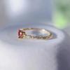 Fashion Charm Love Ruby Rings for Women Heart Red Crystal Zircon Ring Wedding Party Jewelry Anniversary Gift Anillos Mujer ARI