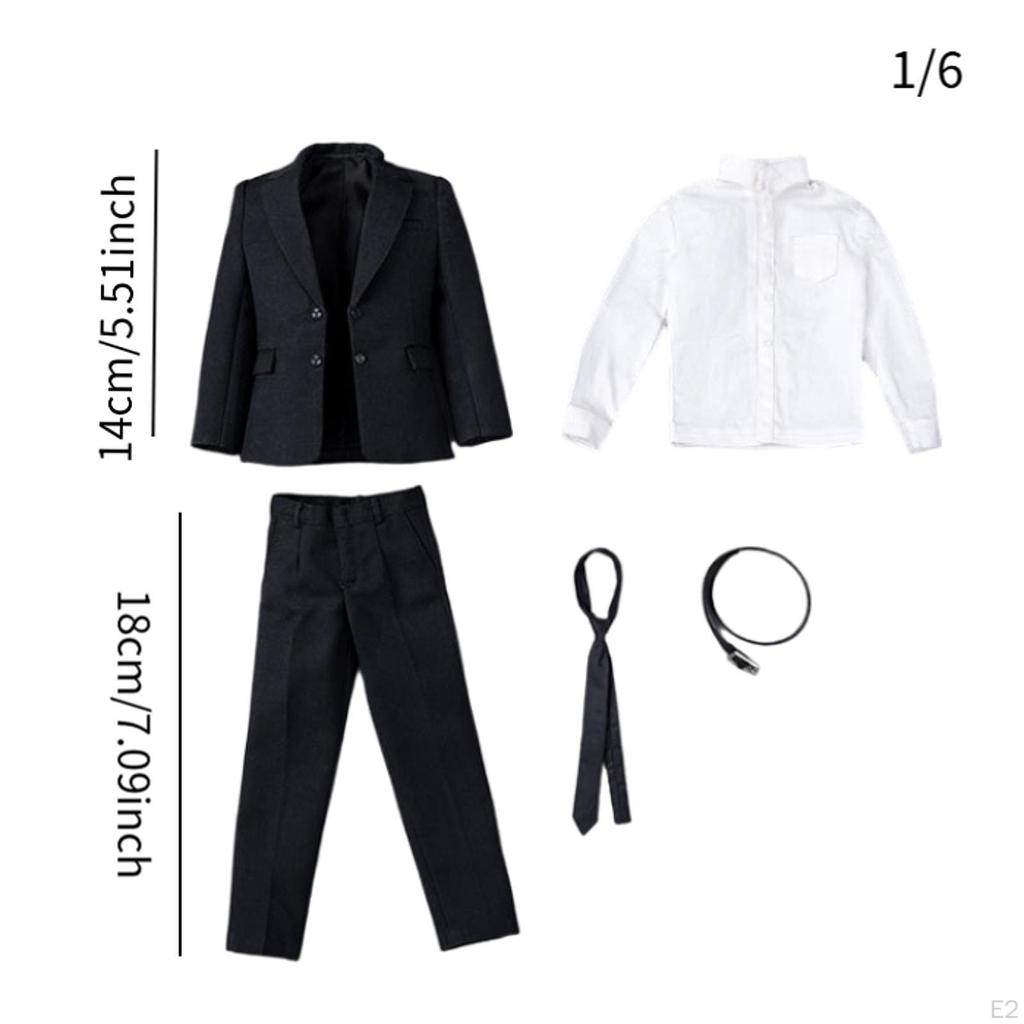 1:6 формальных костюмов с длинным рукавом, стильная ретро-униформа, комплект из куртки, брюк и галстука для 12 человек