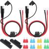 DAOKAI SAE Connector, 2FT SAE O Ring Terminal Harness 10AWG Quick Connect/Disconnect, 15A/20A/30A Fuse Car Bike Tractor - 2PCS