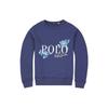 Polo Letter Floral Print Crew Neck Casual Sweatshirt Women Sweatshirt Navy-Blue WMPOKNINFB20191-410