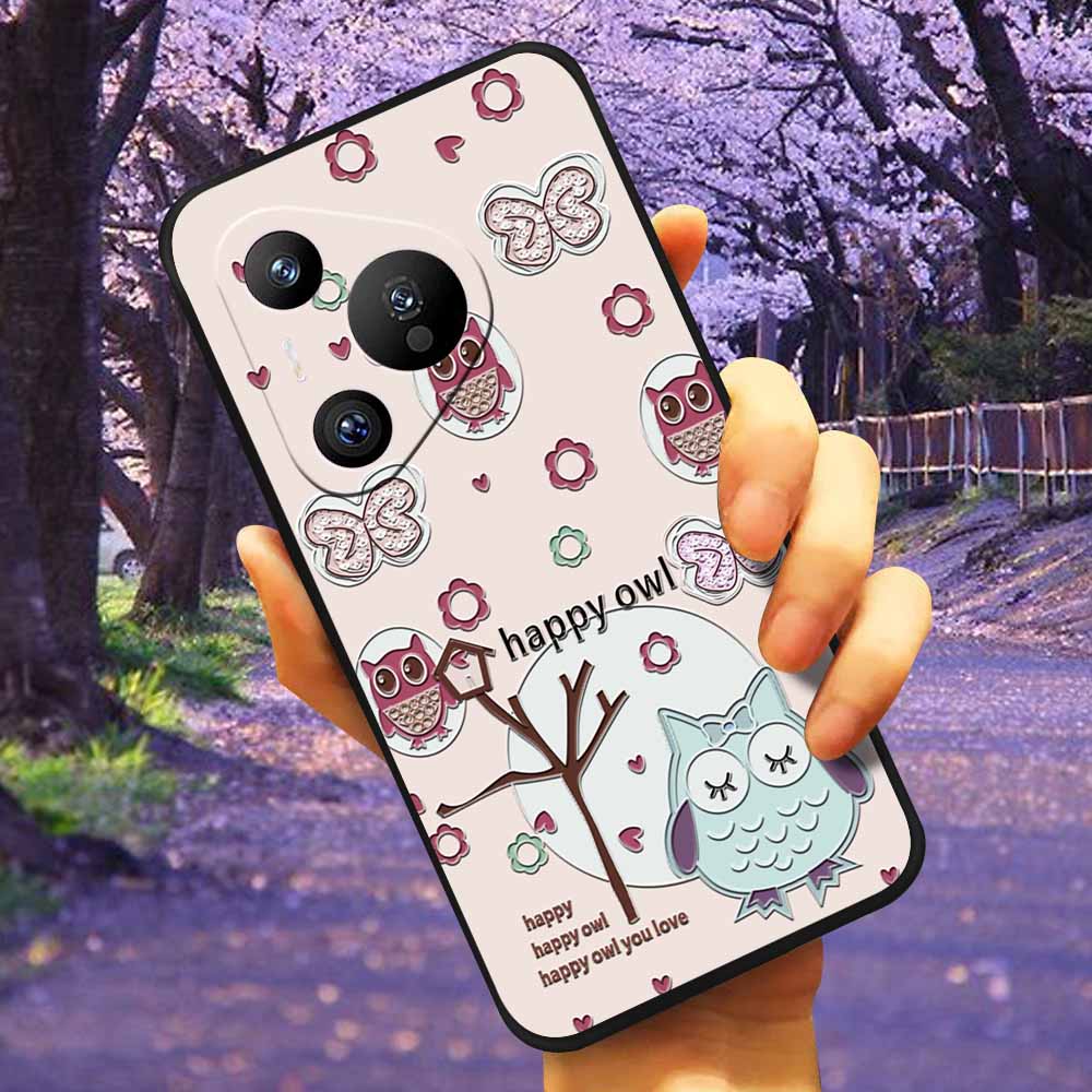 Чехол для Huawei Pura 70 с тиснением Сова 3D Рельефный Силиконовый Мягкий Задний Чехол для Huawei Pura 70Pro+ Чехол 70 pro 70 Ultra Оболочка С рисунком