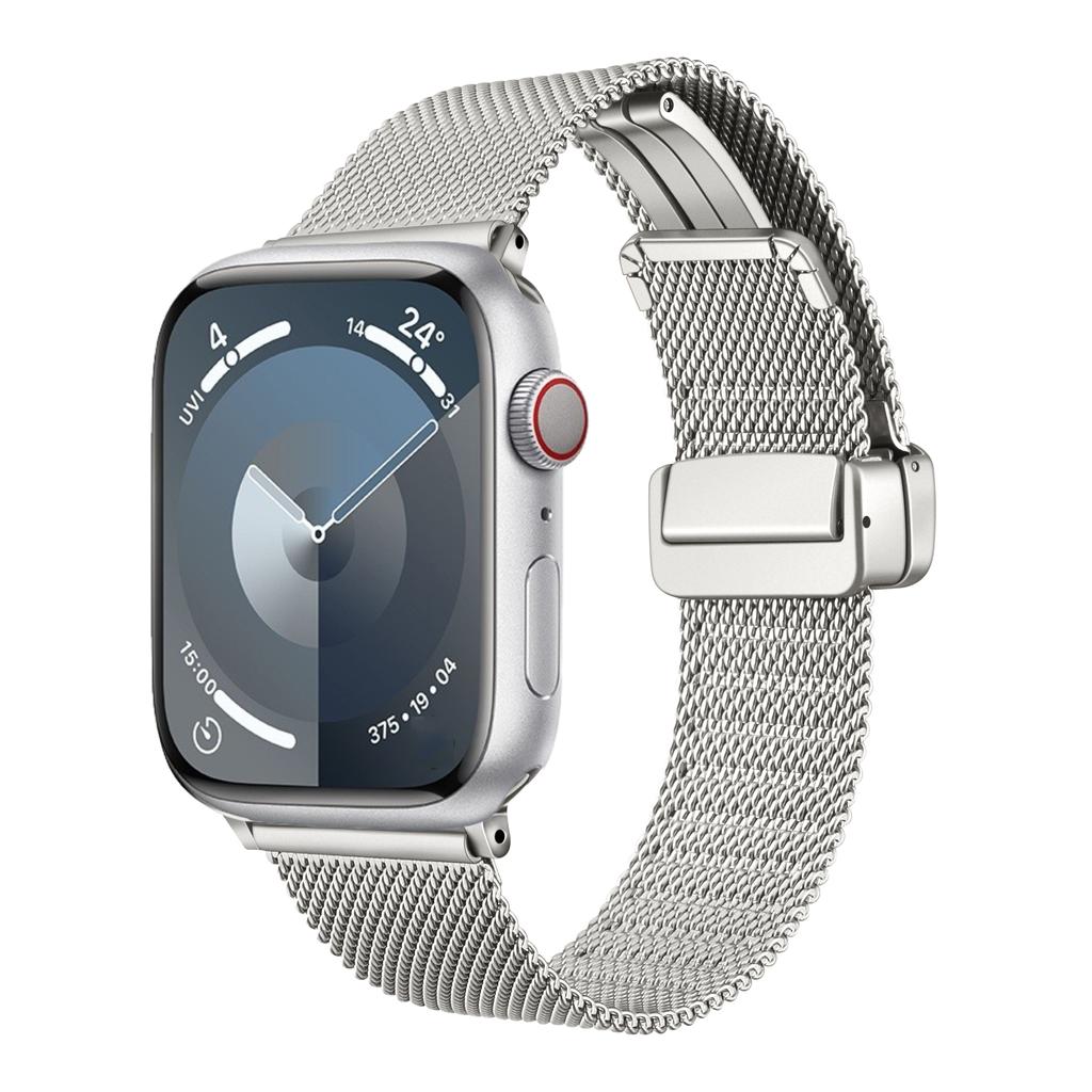 Ремешок из миланского металла для Apple watch Ultra 9 8 7 49 мм 45 мм 41 мм Магнитный ремешок из нержавеющей стали для iWatch 6 5 4 SE 44 мм 40 мм 42 мм