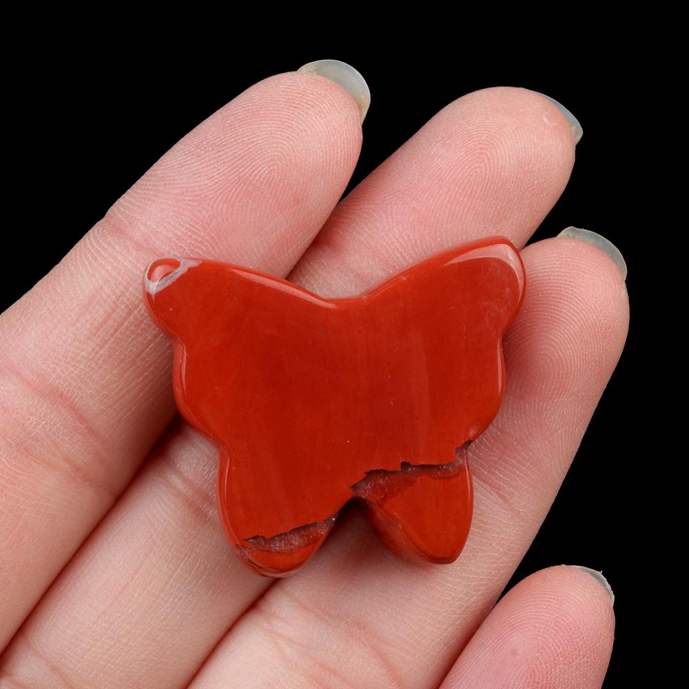 1Pc Reiki Healing Crystal Carved Butterfly Ornament Decoration,Natural Stone Gemstone Energy Generator for Home Decor Jewelry Gifts 32-35x26-30 Mm