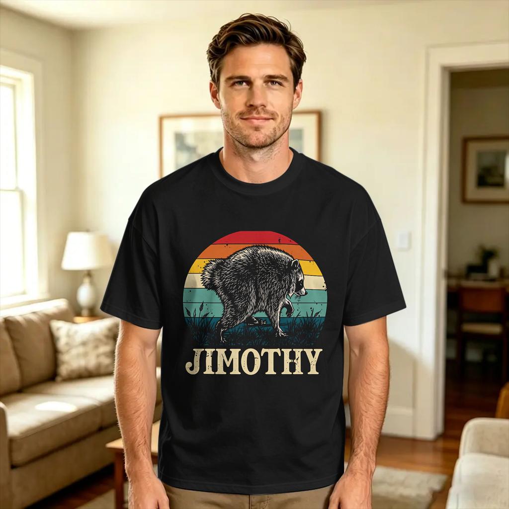 Team Jimothy Raccoon Supporter Funny Animal Design Tshirt Unisexs Classic Tshirts Summer Oneck Trendy Cool Tee Shirt