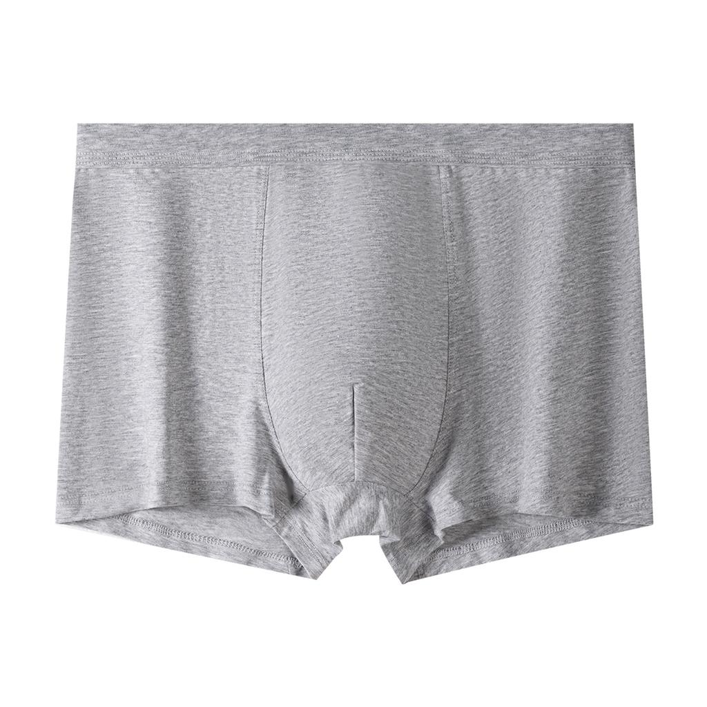 Men S Cotton Mid Waist Solid Breathable Antibacterial Boxer Briefs Plus Size