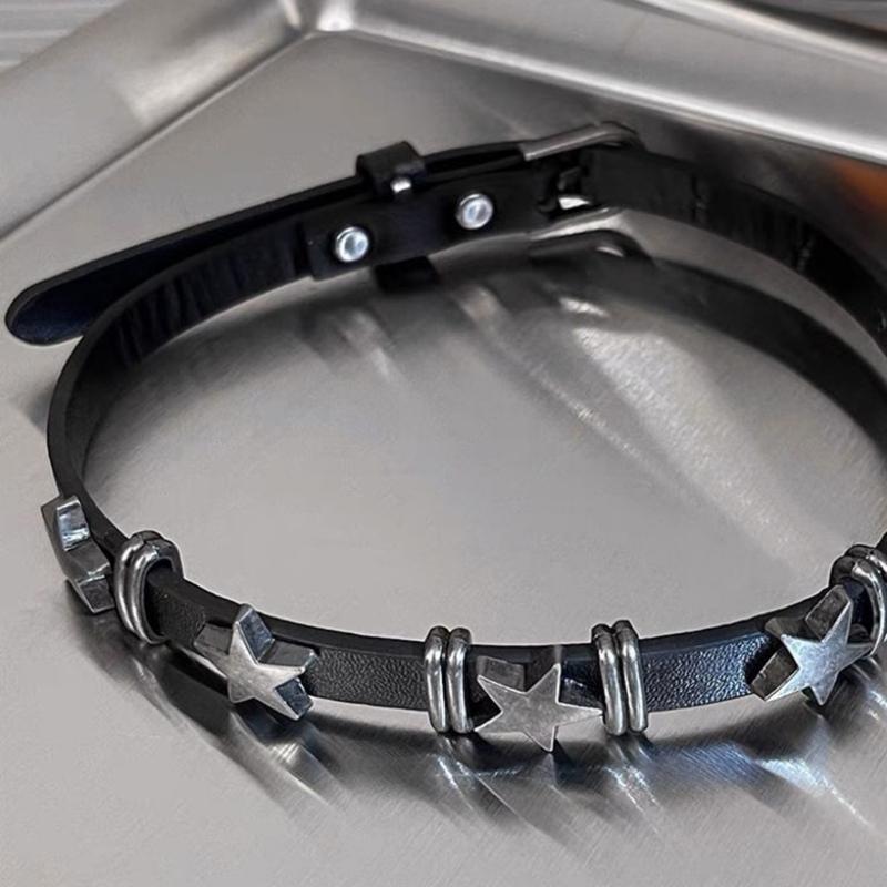 Five-pointed Star Aesthetic Bracelet Leathers O Style Clavicle Chain Women Leisure Neck Chain Jewelry Birthday Gift
