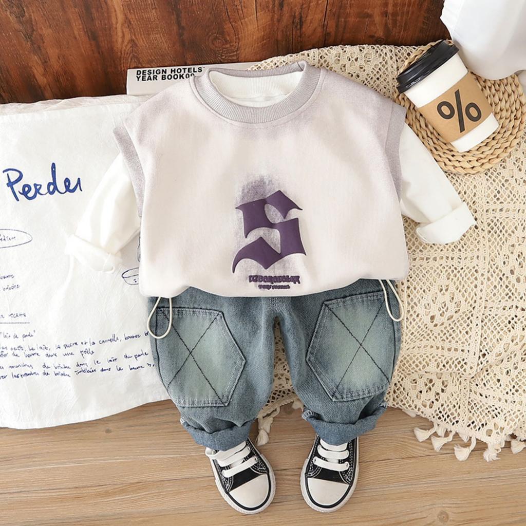 Детский повседневный комплект с длинным рукавом, удобные наряды для повседневной носки