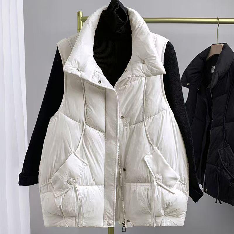Европейский пуховый жилет из хлопка, женская зимняя новая одежда, интернет-знаменитости, модный тренд, жилет-стример, хлопковое пальто