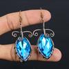 Blue Mystic Topaz Earrings Gemstone Jewelry, 999 Copper Wire Wrapped Earrings, Handmade Beautiful Jewelry Earrings