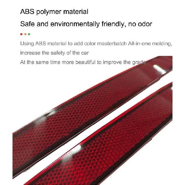 For Tesla Model 3/Y -2024 2PCS Left Right Side Tail Rear Bumper Reflector Red Reflective Light Strip Tail Reflector Light