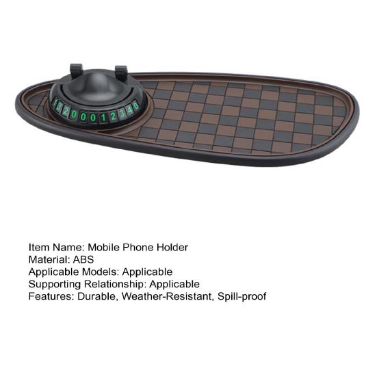 Car Anti Slip Pad Car Phone Holder with Night Glow Number Display Rotatable Dashboard Mount for Most Cars And