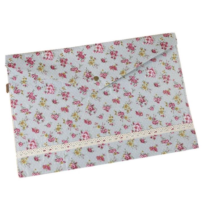 1 шт., сумка для документов из ткани с цветочным принтом, сумка для пресс-файлов, канцелярские принадлежности, школьный офис, Эсколар Papelaria