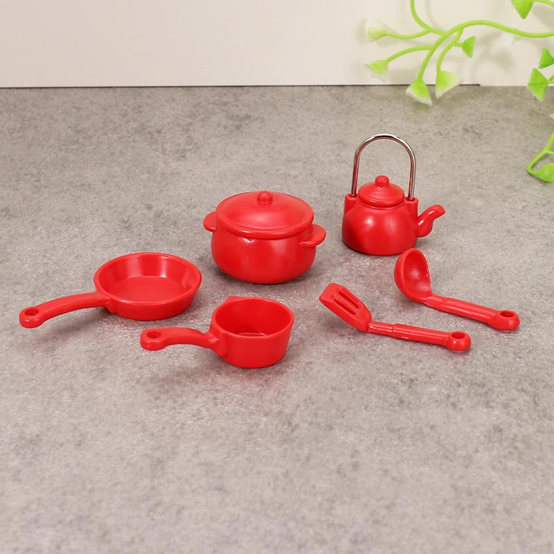 Miniature Kitchen Cookware Set for Dollhouses - 12 Soup Pot Spoon Pan Kettle Model DIY Decoration Accessories