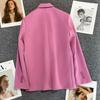 Осенняя мода для женщин, розовый дизайн, пиджак и куртки, двубортное пальто, официальная рабочая одежда