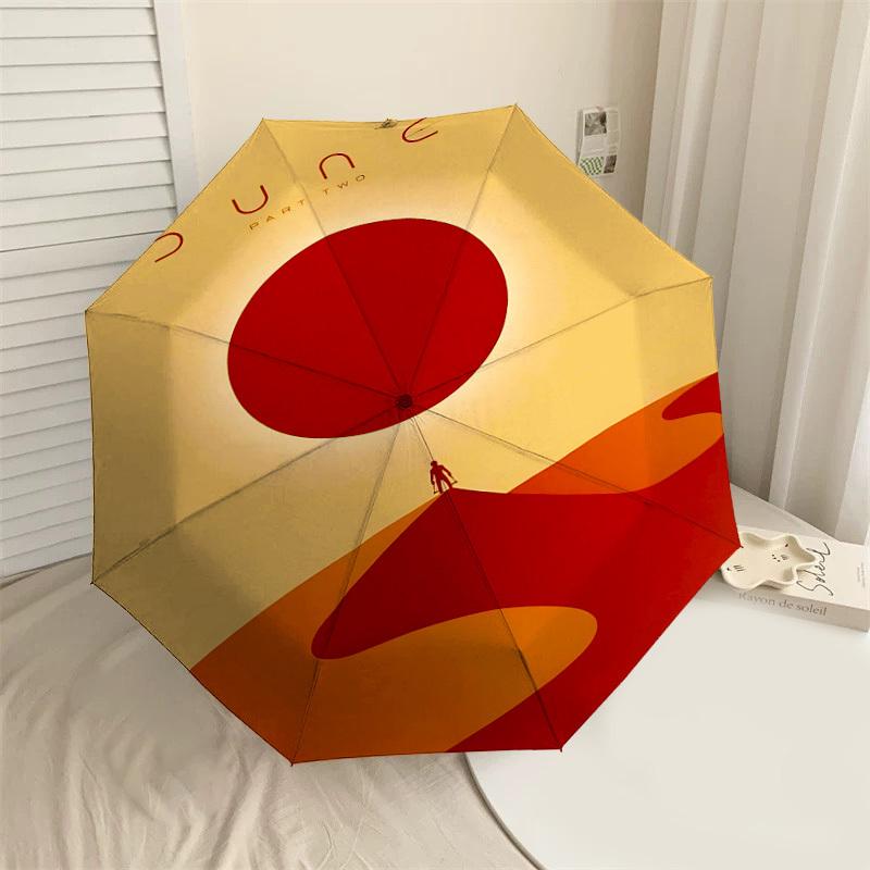 1pc Dune Part Two Automatic Open/Close Umbrella Compact Folding Umbrella with 8-Rib Shaft lightweight esign, for Women/Men1213A