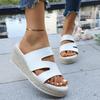Fashion Summer Women's Platform Increased Plus Size Slippers 2025 Popular Solid Color Classic Wedge Sandals and Slippers Zapatos Mujer