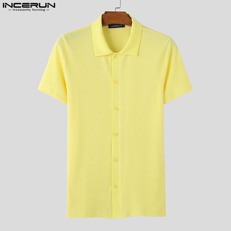 INCERUN Мужские летние футболки с круглым вырезом и коротким рукавом, повседневные, облегающие, офисные, топы