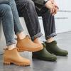 Rain Shoes Fashionable and Versatile Outer Wear Martin Boots Velvet Warm Waterproof Non-slip Small Fresh Rain Boots