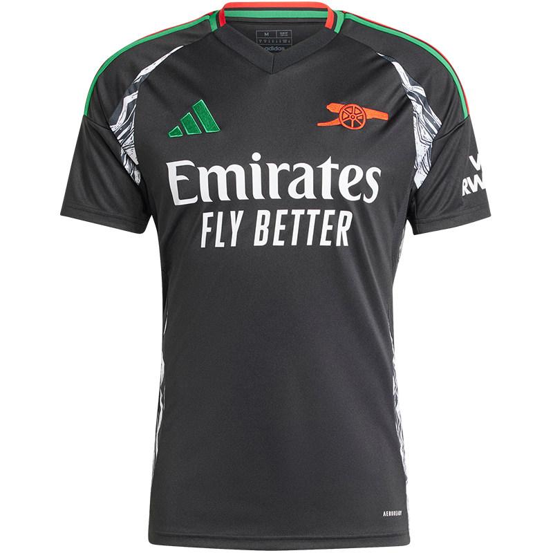 Мужская черная футбольная футболка Adidas Arsenal AEROREADY 24/25, выездная, с логотипом Labrum London, с V-образным вырезом, с капюшоном, с коротким рукавом