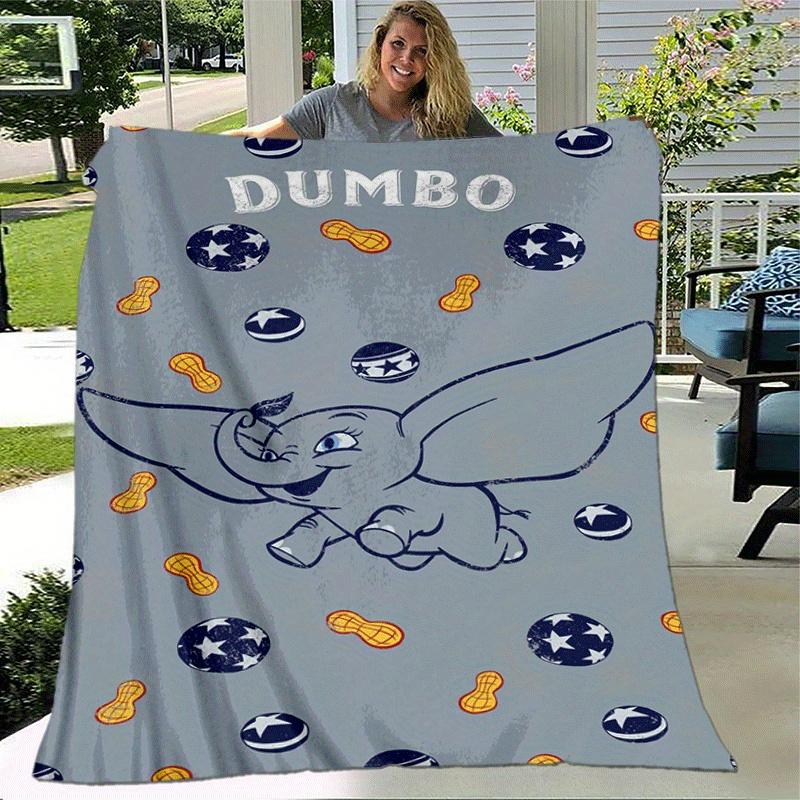 1pc Dumbo Printing Blanket - Soft, All-Season Throw for Office Blanket, Car, Travel