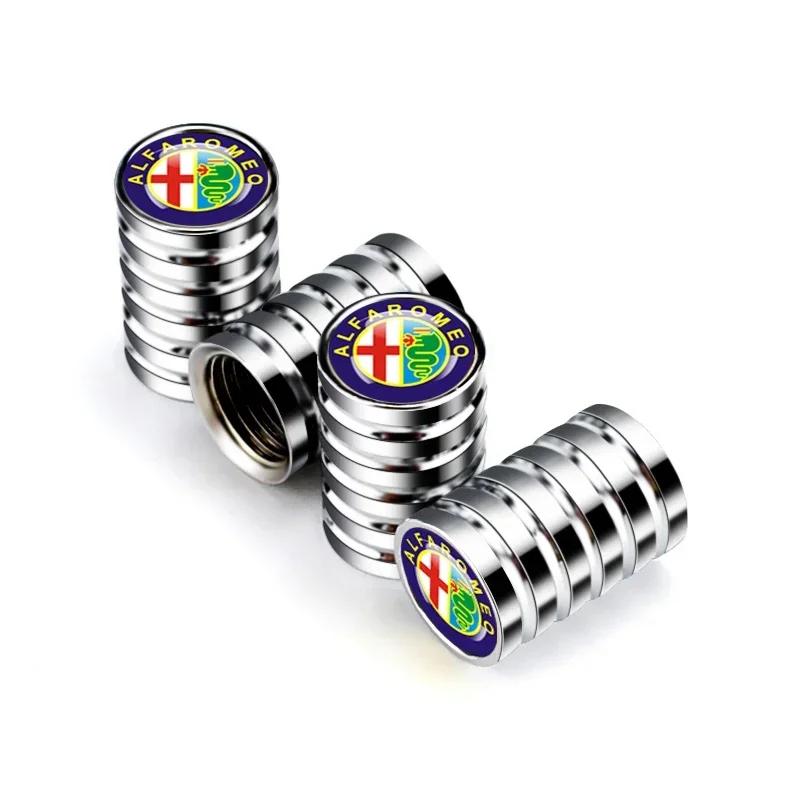 4pcs/set Car Wheel Tire Valve Caps Air Dust-proof Cover for Alfa Romeo Giulia 159 147 156 4C Stelvio Giulietta Mito Accessories rvcr43