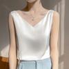 Acetic Acid Satin V-neck Suspender Vest for Women In Summer New Fashionable and Versatile Imitation Silk Inner Sleeveless Top