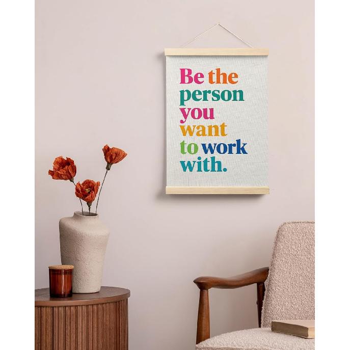 FGFK pirational Office Wall Art Poster Hanger Frame, Be the Person You Want to Work with Motivational Canvas Prints Framed Wall Decor for Home Office