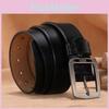 Men Stylish Genuine Leather Belt With Square Alloy Buckle For Daily Wear Office