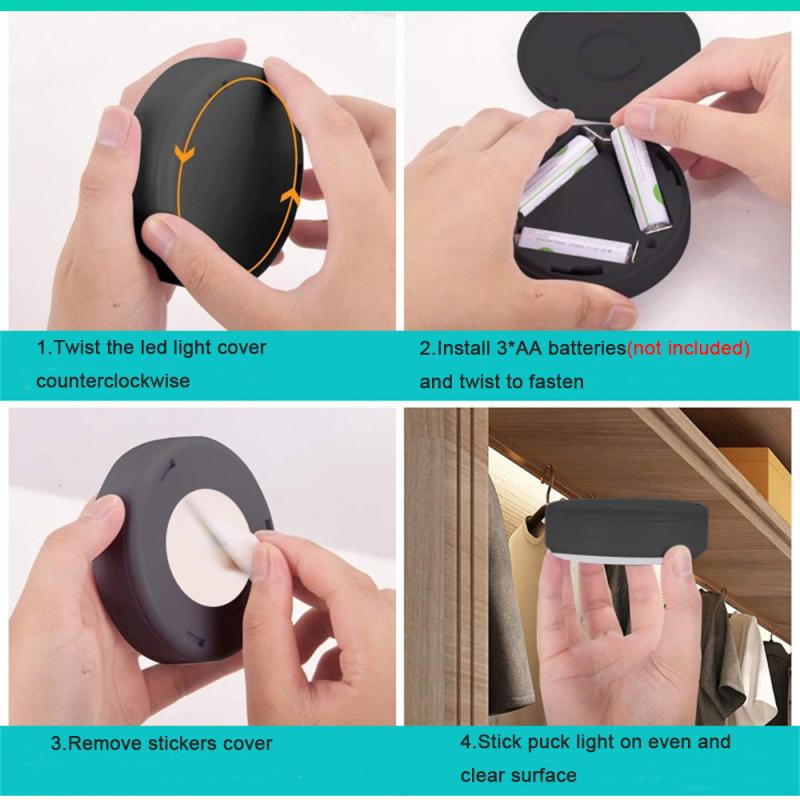 Светодиодный светильник с шайбой с дистанционным управлением, RGBW, 13 цветов, светильник для кухни, прихожей, шкафа, сенсорный датчик, декор, ночник