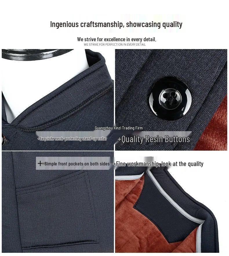 Мужской теплый зимний комплект: Хлопковый утепленный костюм (куртка и брюки) для пожилых – с флисовой подкладкой, верблюжий пух, идеально для папы или дедушки.