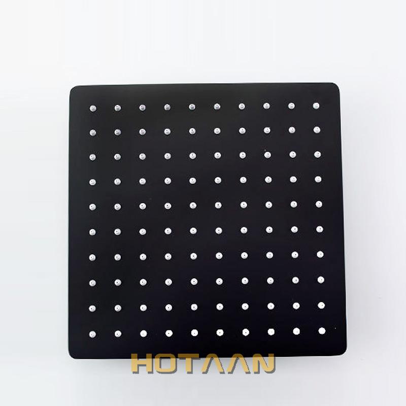 . Черная 8-дюймовая квадратная верхняя душевая лейка 20x20 см, нержавеющая сталь, душевая лейка для ванной комнаты Chuveiro