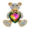 Rhinestine Heart Bear Brooches For Women Cute Animal Design Pin Fashion Jewelry New Arrival