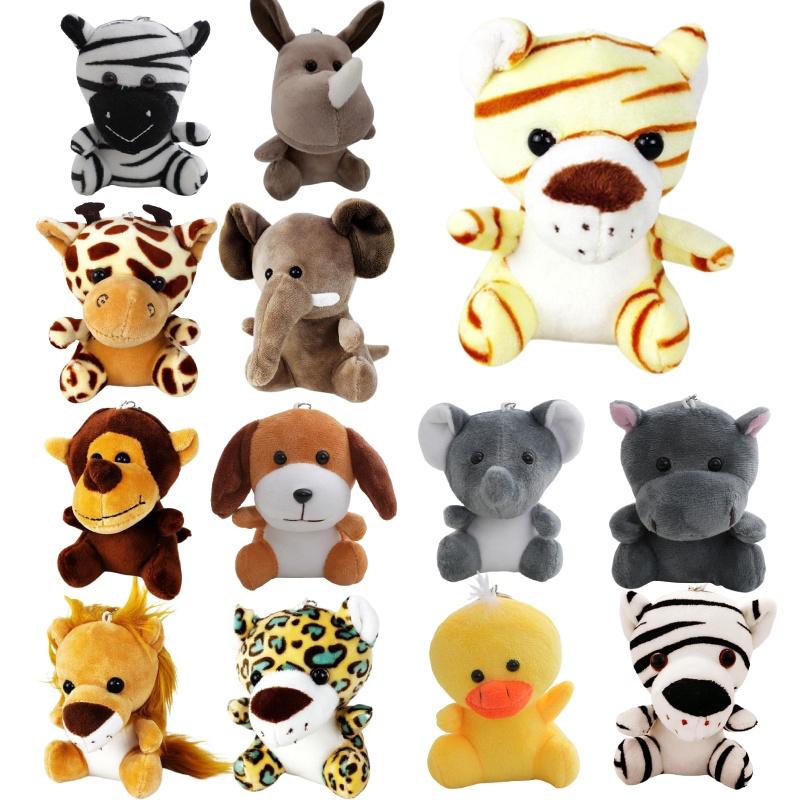 Оптовые куклы-игровые автоматы с лесными животными, плюшевые игрушки «Тигр и лев» четыре дюйма, брелоки, украшения и аксессуары, плюш, ПП хлопок, настраиваемые)