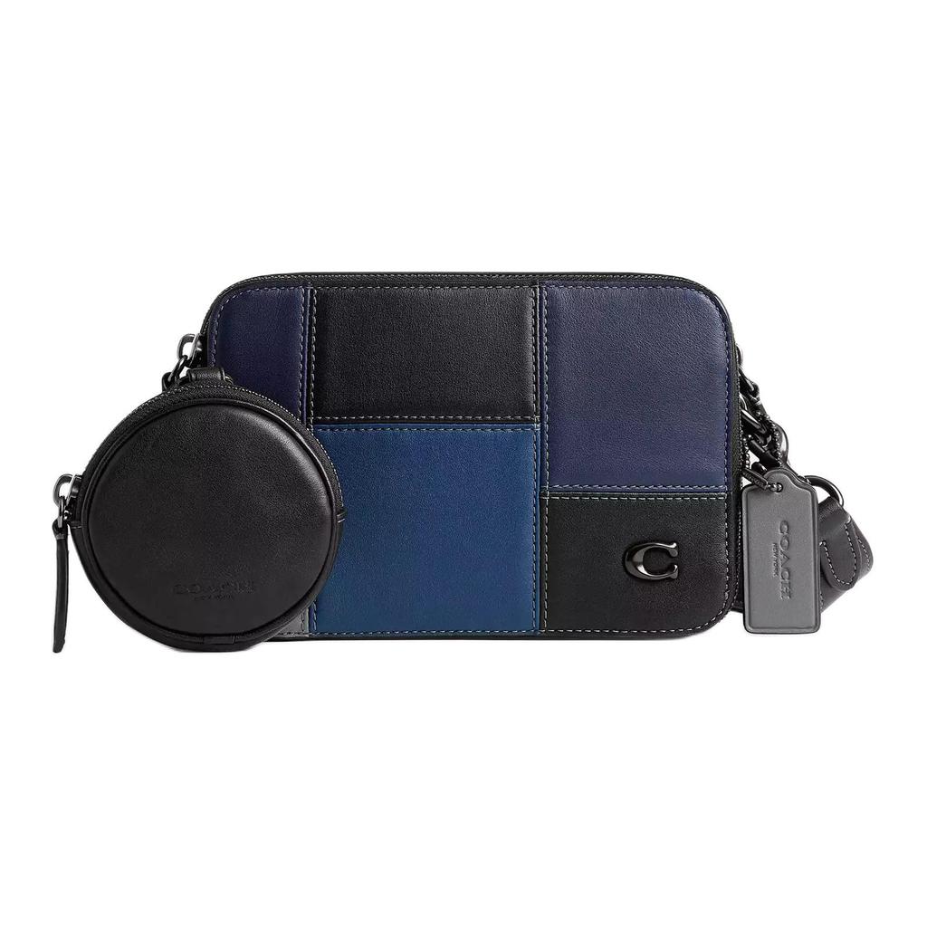 Coach Charter 19 Zipper Closure Detachable Round Bag Smooth Leather Shoulder Crossbody Bag Small Women bags Black Blue CW672-BLC