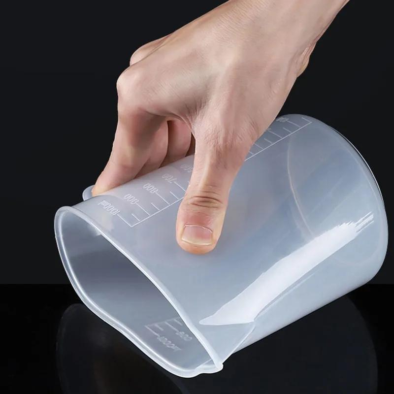 6Pcs/set Clear Plastic Graduated Measuring Cup Without Handle for Baking Beaker Liquid Measure Jug Cup Container