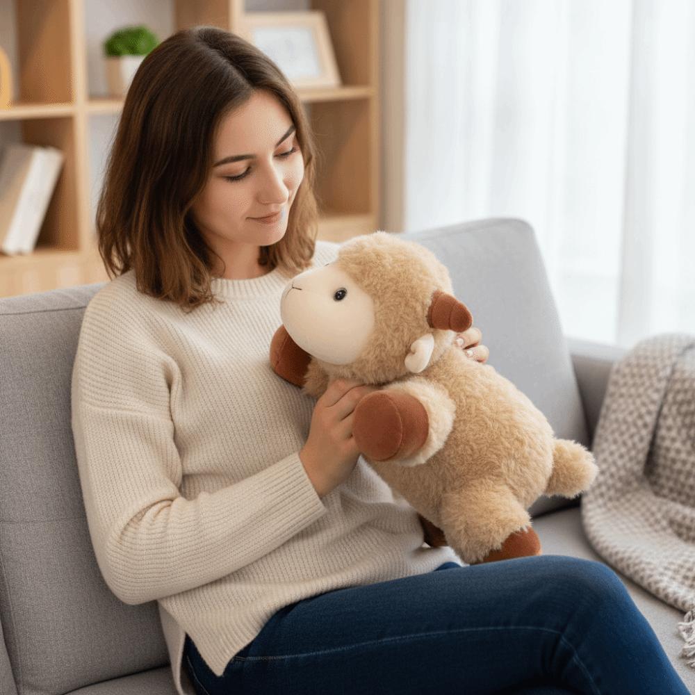 Plush White Sheep Stuffed Doll Simulation Sheep Plush Toy Simulation Sheep Plush Doll Kids Gifts