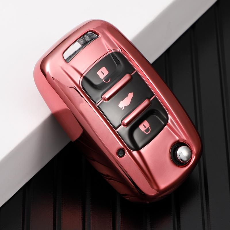 Soft TPU Car Key Case Cover Shell Sleeve Protector Holder for SGMW WULING RONGGUANG Hongguang Key Rings Keychain Bag