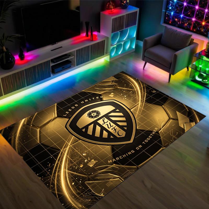 Футбольный дизайн Leeds United Хрустальный бархатный ковер Уютный Не?Нескользящий ковер с принтом для спальни, гостиной, прихожей