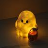 Halloween Glowing Ghost Decor LED Light Up Resin Figurine Battery Powered Tabletop Ornament For Home Party Decoration