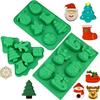 Tree Santa Claus Shape Silicone Mold Cake Decoration Fondant Cookies Tool Gumpaste Candy Chocolate Mold For Baking
