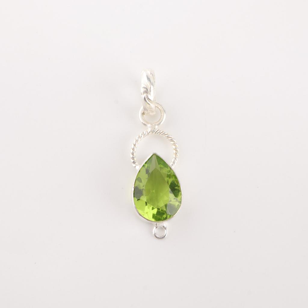 Handmade Peridot Gemstone 925 Sterling Silver Jewelry Pendant 1.40" Gift For Her PP-12-8