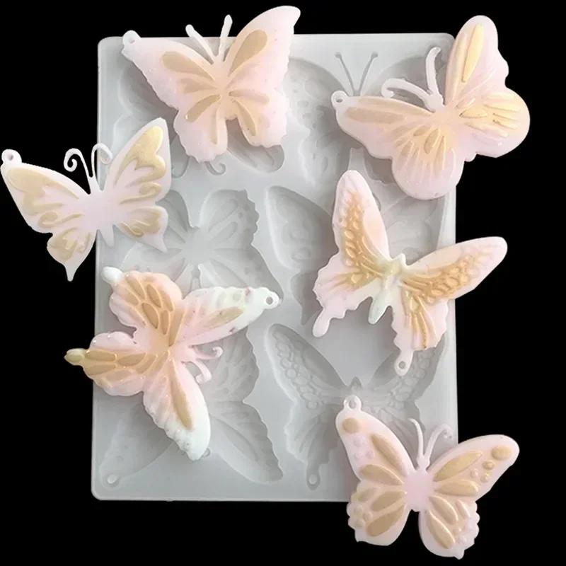 New Butterfly Silicone Mold Epoxy Resin DIY Keyrings Eardrop Resin Mold Jewelry Making Crystal Drop Glue Pendant Silicone Mould
