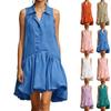 Women's Ruffled Sleeveless Dress With Frills
