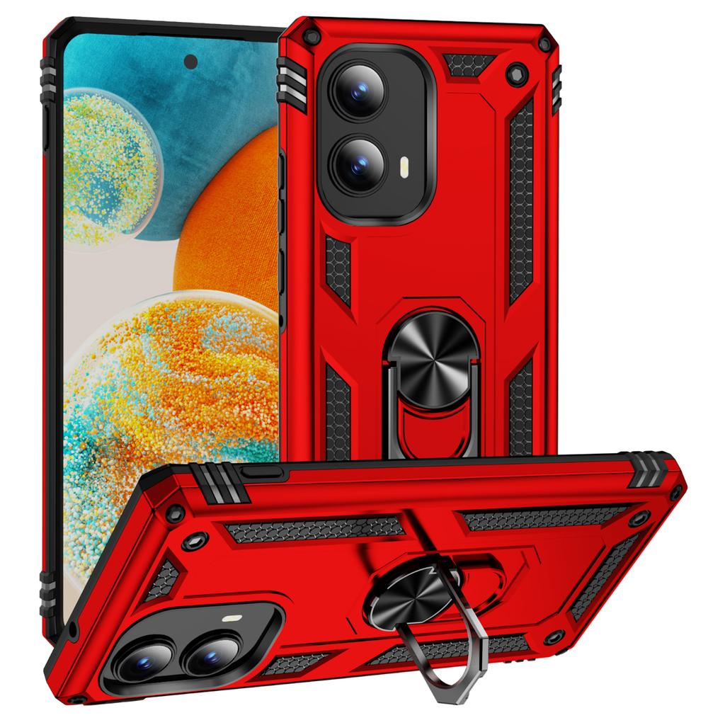 For Motorola Edge (2024) 5G Case PC+TPU Phone Cover with Rotary Ring Kickstand