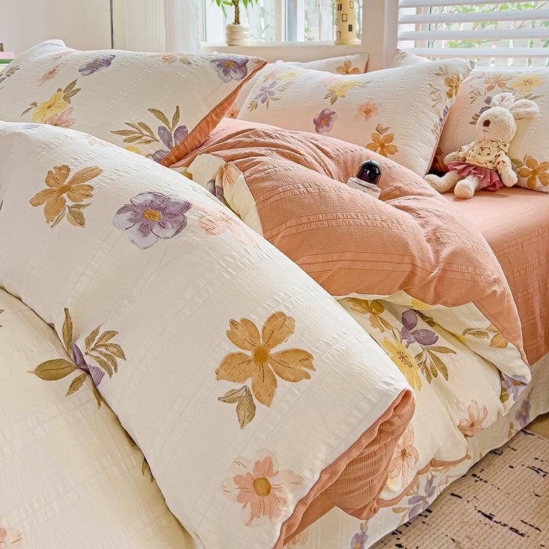 Постельное белье с цветочным принтом, комплект одеяла с наволочкой, простыня, односпальная кровать, комплект постельного белья, пододеяльник, двуспальная кровать размера «queen-size»