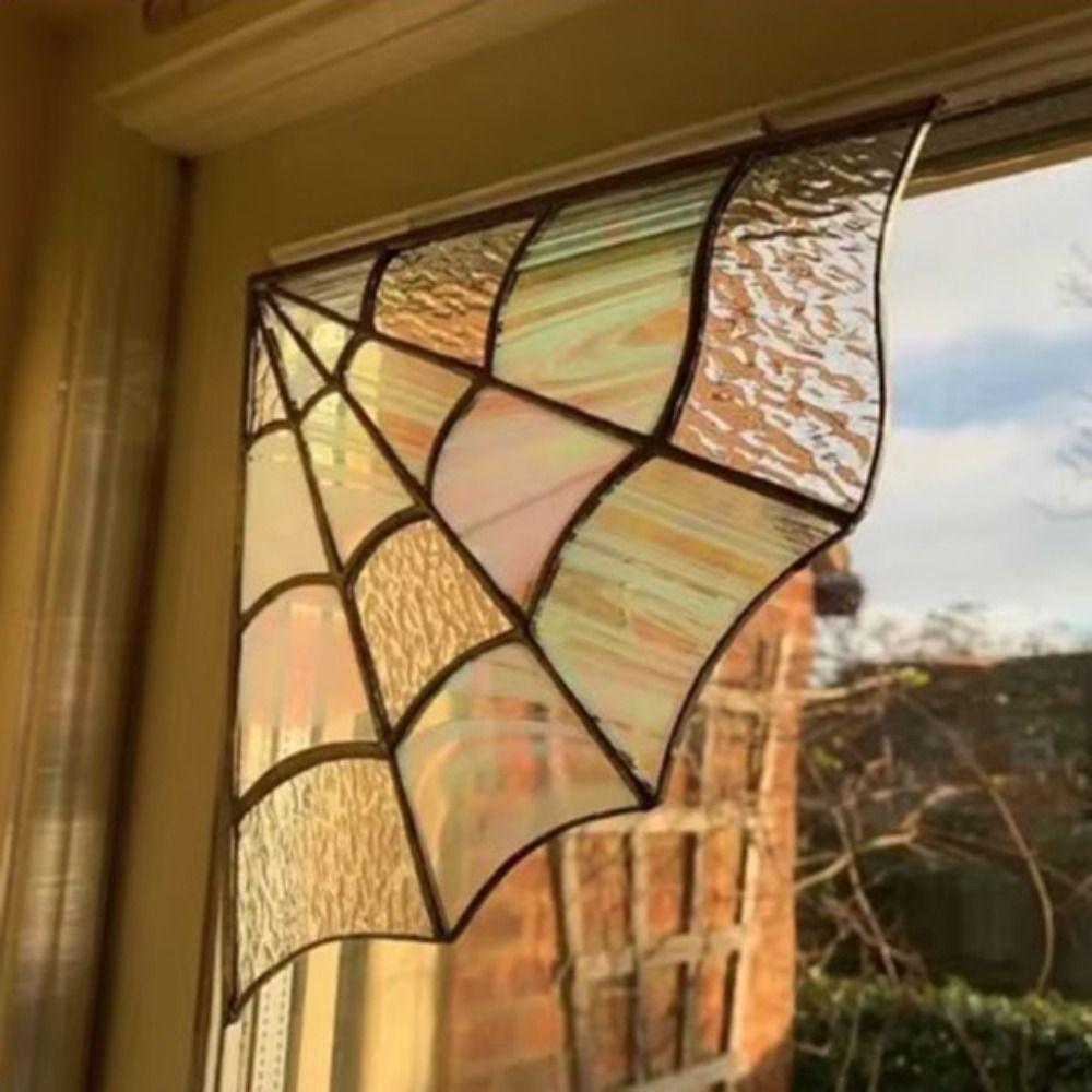 Acrylic Spiderweb Spiderweb Door Trim with Chain Window Frame Ornament Living Room