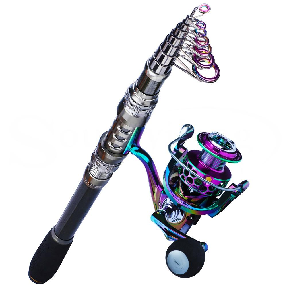 Портативный телескопический спиннинг с катушкой