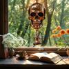 Metal Wind Chime Halloween Wind Chime Vintage Skull Wind Chime for Indoor Outdoor Garden Patio Metal Hanging Bell Halloween