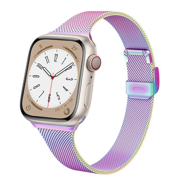 Тонкий миланский ремешок для Apple Watch Band 11 10 9 8 7 46мм 42мм 45мм 41мм Ultra 3/2 49мм Металлический браслет iWatch 6 5 4 SE 44мм 40мм