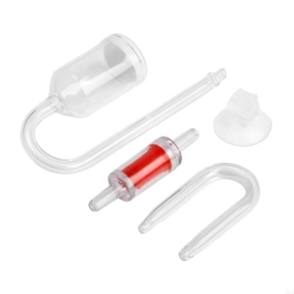 Transparent Glass CO2 Diffuser Refinement Suction Cup Glass Tube Aquarium Plant Supply